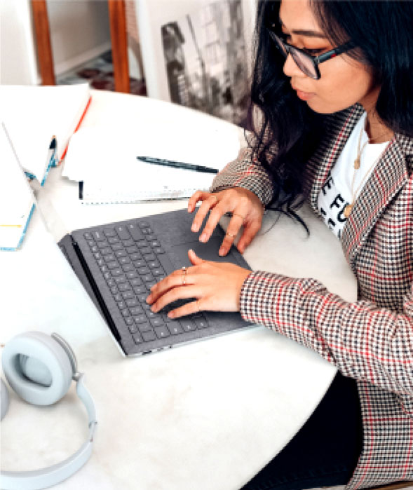Woman Working on Computer Woman Working on Computer